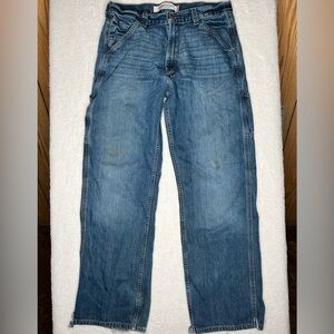 Levi's Carpenter Loose Straight Jeans Mens 32x32 Blue Workwear Wide Leg Distress
